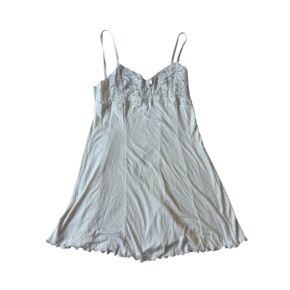 Vintage Y2K Victoria's Secret Chemise Lace Slip Dress White Women Medium